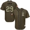 Delightful Angels of Anaheim #29 Rod Carew Green Salute to Service Stitched MLB Jersey