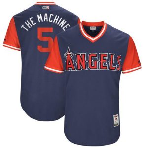 Exceptional Angels of Anaheim #5 Albert Pujols Navy The Machine Players Weekend Authentic Stitched MLB Jersey