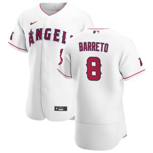 Amazing Los Angeles Angels #8 Franklin Barreto Men's Nike White Home 2020 Authentic Player MLB Jersey