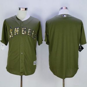 Superb Angels of Anaheim Blank Green Camo New Cool Base Stitched MLB Jersey