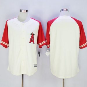 Stunning Angels of Anaheim Blank Cream/Red Exclusive New Cool Base Stitched MLB Jersey