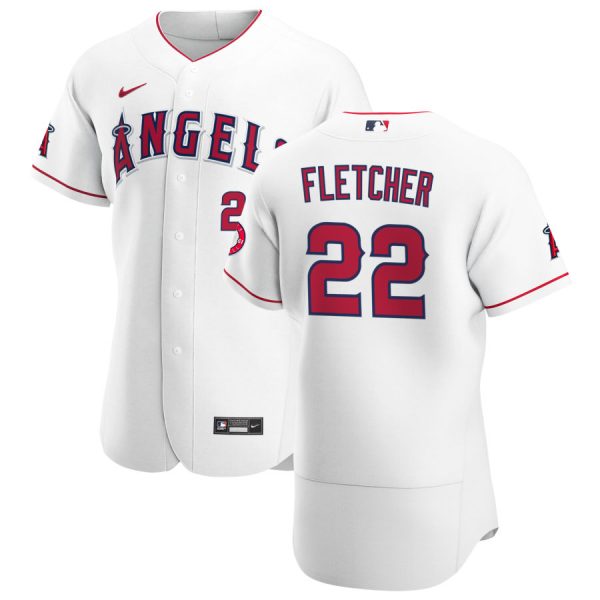 Fantastic Los Angeles Angels #22 David Fletcher Men's Nike White Home 2020 Authentic Player MLB Jersey
