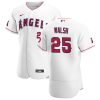Exceptional Los Angeles Angels #25 Jared Walsh Men's Nike White Home 2020 Authentic Player MLB Jersey