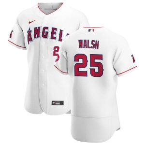 Exceptional Los Angeles Angels #25 Jared Walsh Men's Nike White Home 2020 Authentic Player MLB Jersey