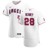 Impressive Los Angeles Angels #28 Andrew Heaney Men's Nike White Home 2020 Authentic Player MLB Jersey