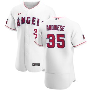 Delightful Los Angeles Angels #35 Matt Andriese Men's Nike White Home 2020 Authentic Player MLB Jersey