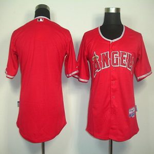Stunning Angels of Anaheim Blank Red Cool Base Stitched MLB Jersey