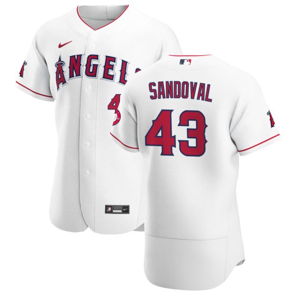 Impressive Los Angeles Angels #43 Patrick Sandoval Men's Nike White Home 2020 Authentic Player MLB Jersey