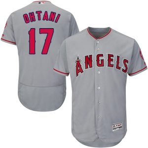 Fantastic Angels of Anaheim #17 Shohei Ohtani Grey Flexbase Authentic Collection Stitched MLB Jersey