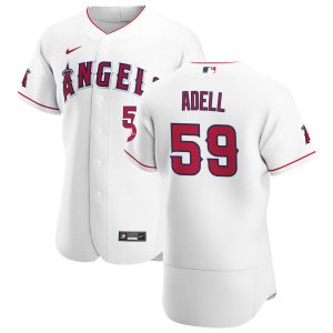 Premium Los Angeles Angels #59 Jo Adell Men's Nike White Home 2020 Authentic Player MLB Jersey