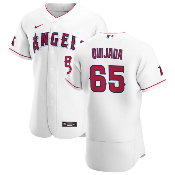 Exceptional Los Angeles Angels #65 Jose Quijada Men's Nike White Home 2020 Authentic Player MLB Jersey