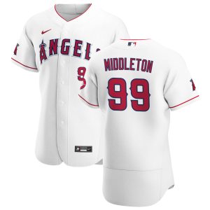 Superb Los Angeles Angels #99 Keynan Middleton Men's Nike White Home 2020 Authentic Player MLB Jersey