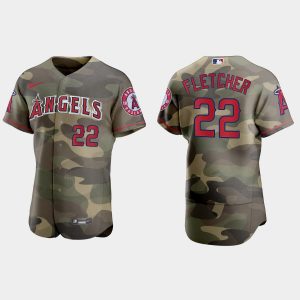 Amazing Los Angeles Angels #22 David Fletcher Men's Nike 2021 Armed Forces Day Authentic MLB Jersey  Camo