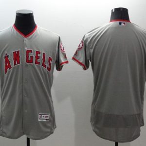 Delightful Angels of Anaheim Blank Grey Flexbase Authentic Collection Stitched MLB Jersey