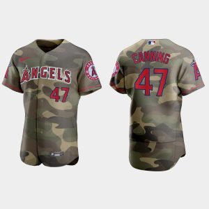 Delightful Los Angeles Angels #47 Griffin Canning Men's Nike 2021 Armed Forces Day Authentic MLB Jersey  Camo