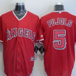 HighQuality Angels of Anaheim #5 Albert Pujols Red New Cool Base Stitched MLB Jersey
