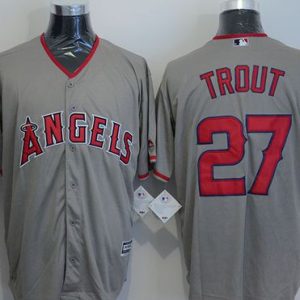 Delightful Angels of Anaheim #27 Mike Trout Grey New Cool Base Stitched MLB Jersey