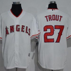 HighQuality Angels of Anaheim #27 Mike Trout White New Cool Base Stitched MLB Jersey