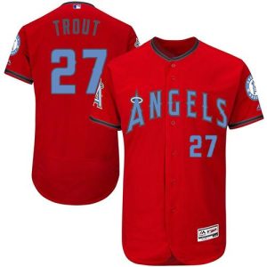 Amazing Angels of Anaheim #27 Mike Trout Red Flexbase Authentic Collection Father's Day Stitched MLB Jersey