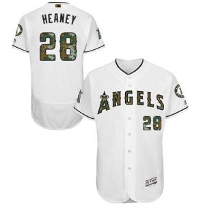 Superb Angels of Anaheim #28 Andrew Heaney White Flexbase Authentic Collection Memorial Day Stitched MLB Jersey