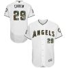 Delightful Angels of Anaheim #29 Rod Carew White Flexbase Authentic Collection Memorial Day Stitched MLB Jersey