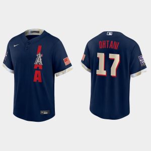 Superb Los Angeles Angels #17 Shohei Ohtani 2021 MLB All Star Game Fan's Version Navy Jersey