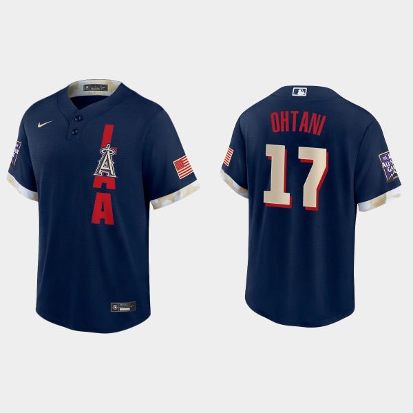 Superb Los Angeles Angels #17 Shohei Ohtani 2021 MLB All Star Game Fan's Version Navy Jersey