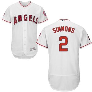 Stunning Angels of Anaheim #2 Andrelton Simmons White Flexbase Authentic Collection Stitched MLB Jersey