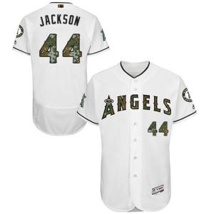 Stunning Angels of Anaheim #44 Reggie Jackson White Flexbase Authentic Collection Memorial Day Stitched MLB Jersey