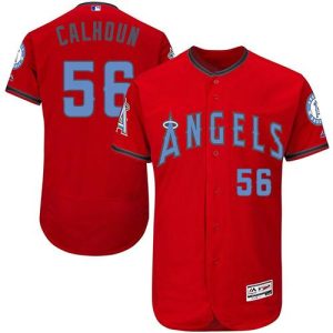 Superb Angels of Anaheim #56 Kole Calhoun Red Flexbase Authentic Collection Father's Day Stitched MLB Jersey