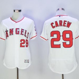 Amazing Angels of Anaheim #29 Rod Carew White Flexbase Authentic Collection Stitched MLB Jersey