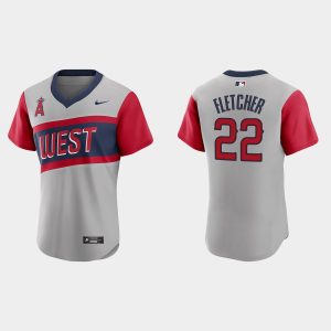 Amazing Los Angeles Angels #22 David Fletcher Men's Nike Gray 2021 Little League Classic Authentic MLB Jersey