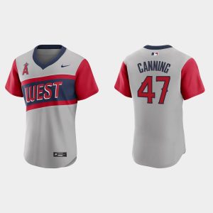 Amazing Los Angeles Angels #47 Griffin Canning Men's Nike Gray 2021 Little League Classic Authentic MLB Jersey