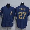 Fantastic Angels of Anaheim #27 Mike Trout Denim Blue Salute to Service Stitched MLB Jersey