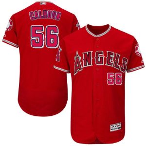 Exceptional Angels of Anaheim #56 Kole Calhoun Red Flexbase Authentic Collection Stitched MLB Jersey