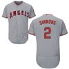 Delightful Angels of Anaheim #2 Andrelton Simmons Grey Flexbase Authentic Collection Stitched MLB Jersey