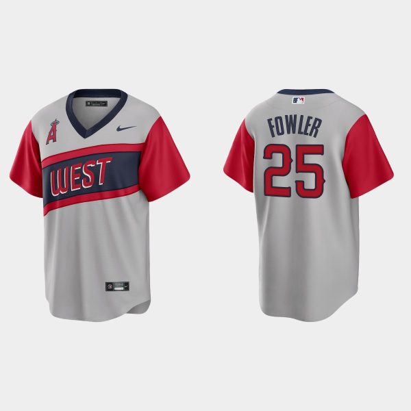 Stunning Los Angeles Angels #25 Dexter Fowler Men's Nike Gray 2021 Little League Classic Game MLB Jersey
