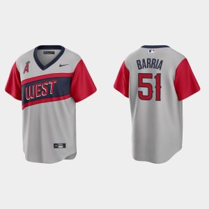 Superb Los Angeles Angels #51 Jaime Barria Men's Nike Gray 2021 Little League Classic Game MLB Jersey