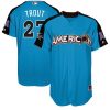 Fantastic Angels of Anaheim #27 Mike Trout Blue 2017 All Star American League Stitched MLB Jersey