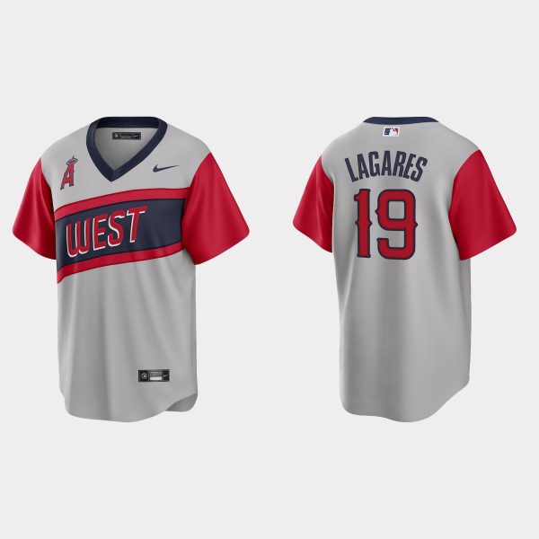 Premium Los Angeles Angels #19 Juan Lagares Men's Nike Gray 2021 Little League Classic Game MLB Jersey