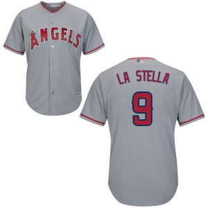 Stunning Angels of Anaheim #9 Tommy La Stella Grey New Cool Base Stitched MLB Jersey