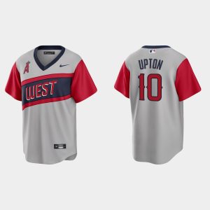 Amazing Los Angeles Angels #10 Justin Upton Men's Nike Gray 2021 Little League Classic Game MLB Jersey