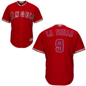 Outstanding Angels of Anaheim #9 Tommy La Stella Red New Cool Base Stitched MLB Jersey