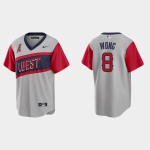 Delightful Los Angeles Angels #8 Kean Wong Men's Nike Gray 2021 Little League Classic Game MLB Jersey