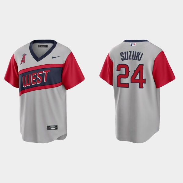 Delightful Los Angeles Angels #24 Kurt Suzuki Men's Nike Gray 2021 Little League Classic Game MLB Jersey