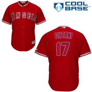 Exceptional Angels of Anaheim #17 Shohei Ohtani Red New Cool Base Stitched MLB Jersey