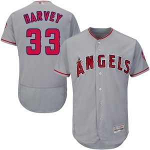 Exceptional Angels of Anaheim #33 Matt Harvey Grey Flexbase Authentic Collection Stitched MLB Jersey