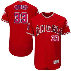 Superb Angels of Anaheim #33 Matt Harvey Red Flexbase Authentic Collection Stitched MLB Jersey