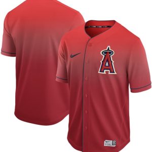 Stunning Nike Angels of Anaheim Blank Red Fade Authentic Stitched MLB Jersey