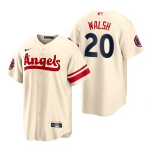 Superb Los Angeles Angels #20 Jared Walsh Cream Men's MLB Nike 2022 City Connect Game Jersey